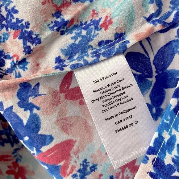 TALBOTS | Ruffle Trim Popover - Leafy Garden Blouse Size XL (NWOT) - Picture 8 of 9